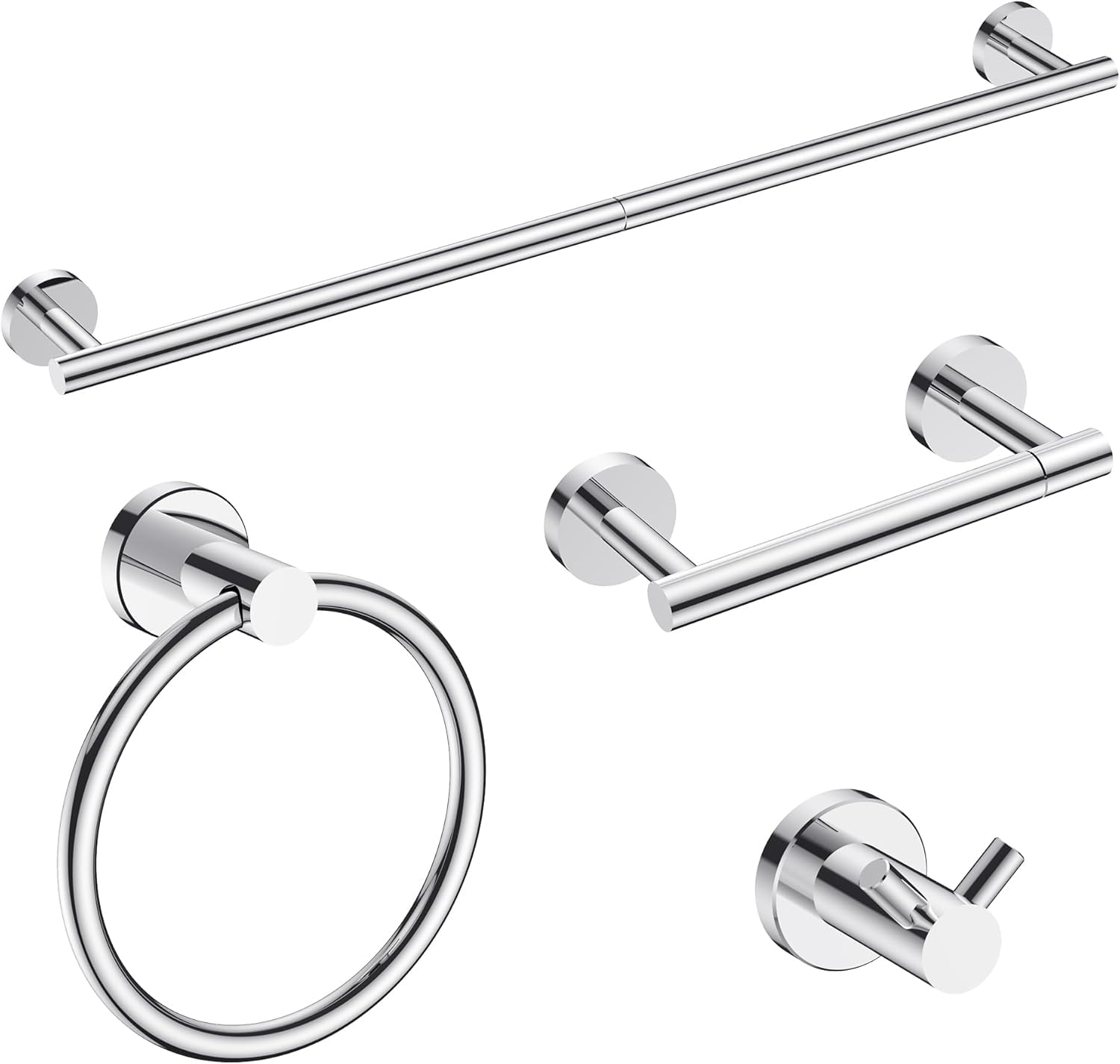 FORIOUS Bathroom Accessories, 4-Piece Bathroom Hardware Set - 24" Towel Bar — Amazon image 14