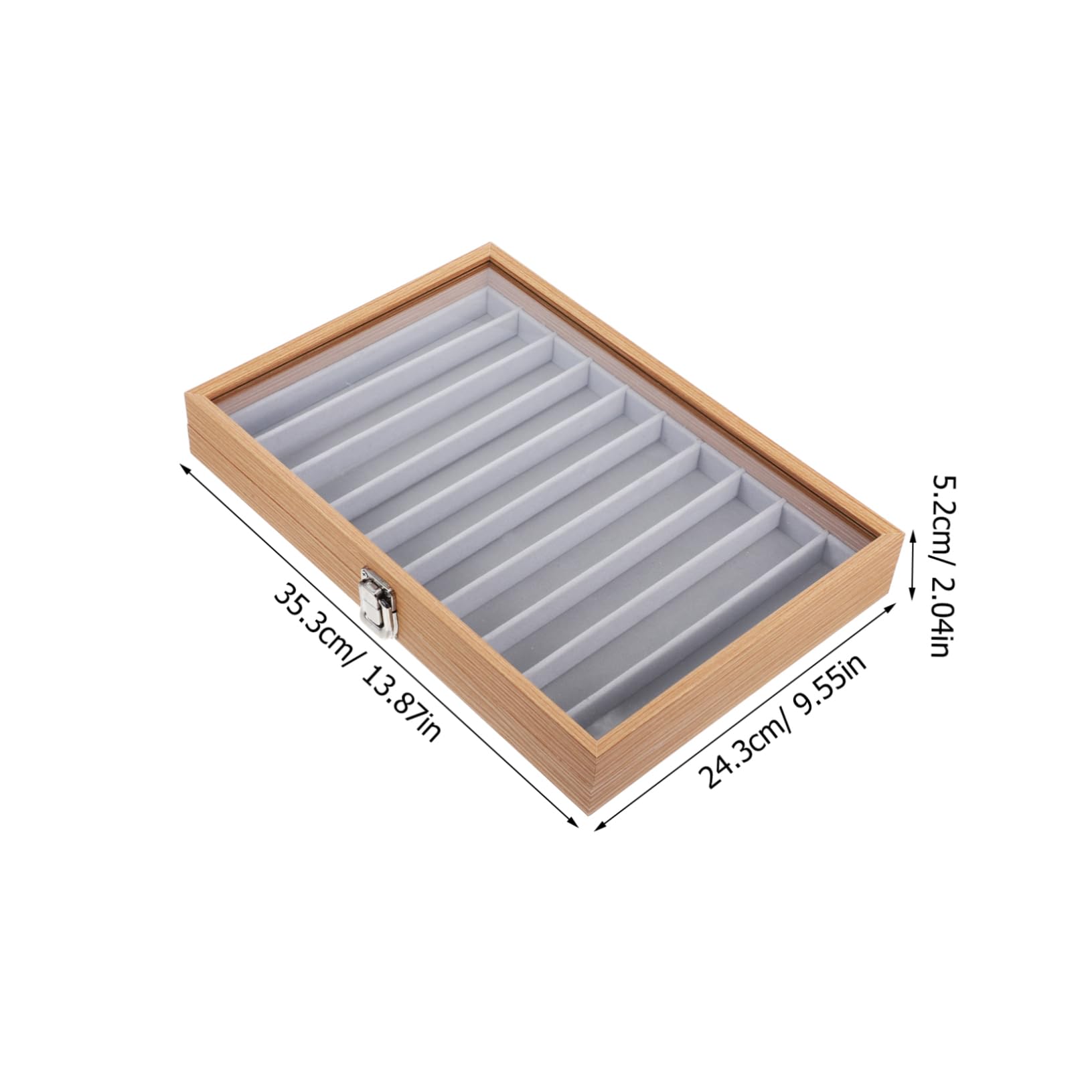 Schmuckkasten mit 10 Fächern und Glas für Halsketten | Platzsparend, Schützt Schmuck, Verhindert Verheddern, für Schrank und Zuhause, 1 Stück