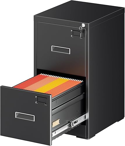 Miniatura 17 de Greenvelly Archivador de 4 cajones, archivador vertical de metal con cerradura, archivadores de metal con bloqueo para oficina en casa, tamaño Negro