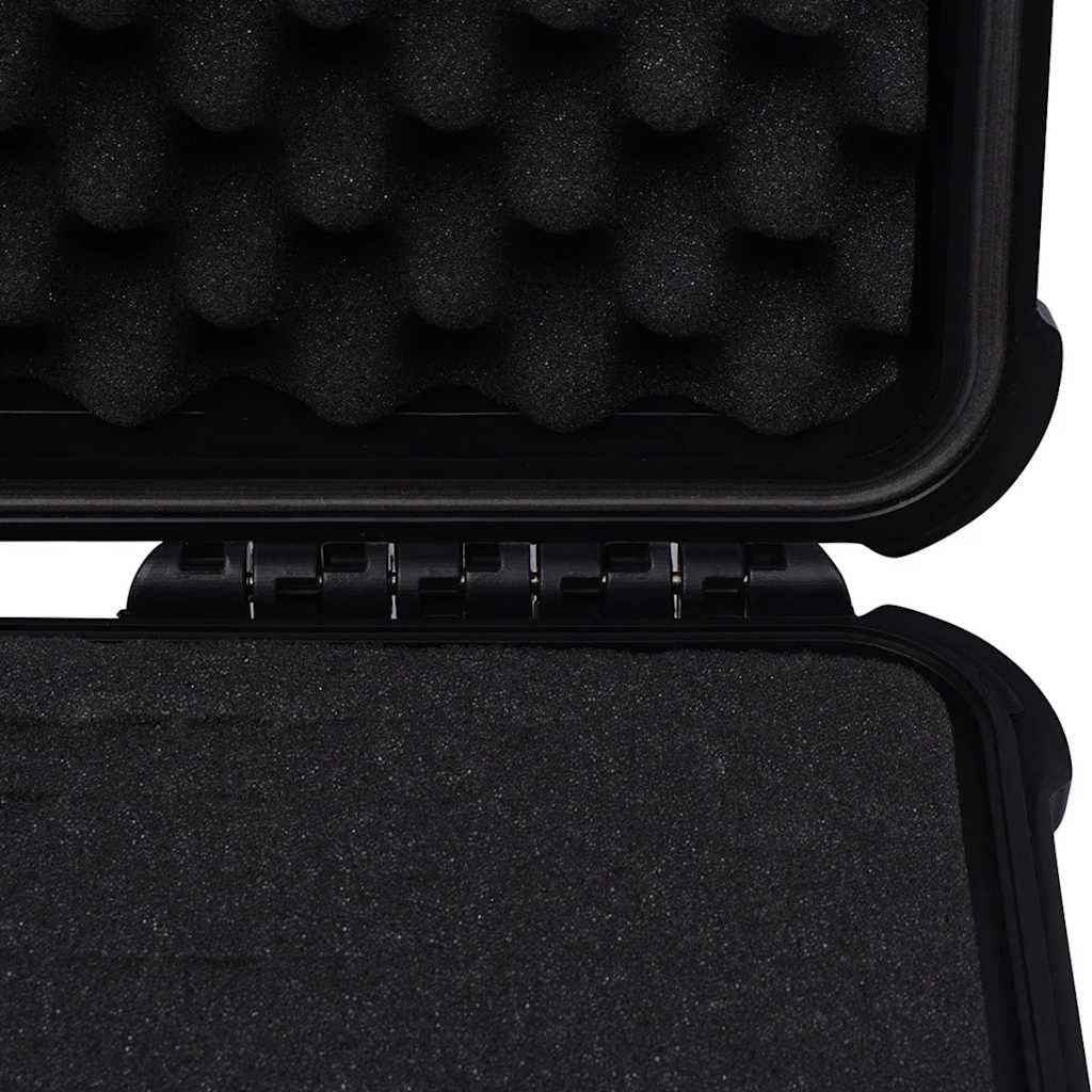 Uniwersalna walizka czarna 40,6 x 33 x 17,4 cm polipropylen ABS walizka na aparat z zaworem ciśnieniowym O-ring i 3 wkładkami piankowymi do aparatu, obiektywów, akcesoria podróżne