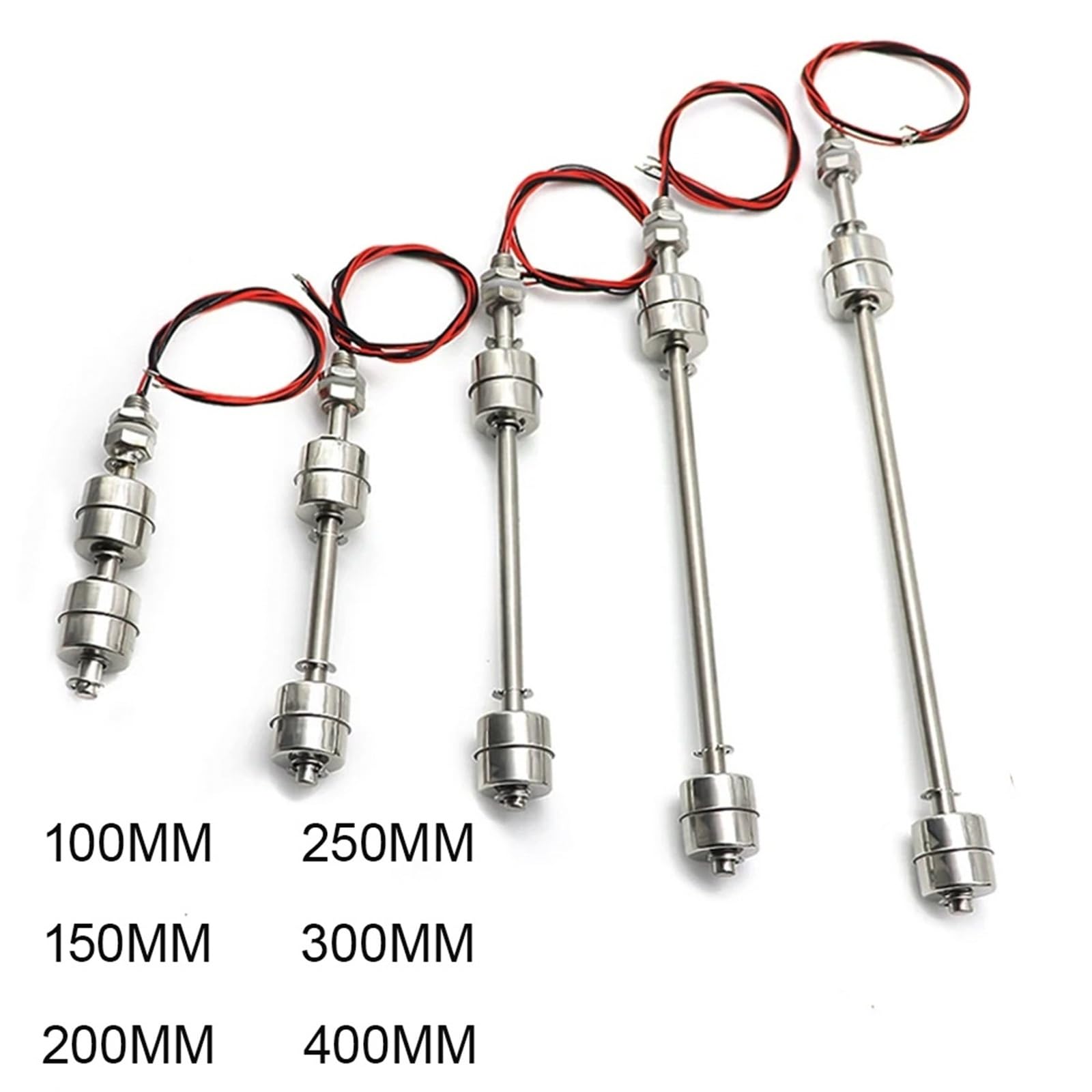 Interruttore a galleggiante in acciaio inox, sensore di livello dell'acqua liquida per serbatoio, interruttore a galleggiante a doppia sfera, sensori di flusso per piscina, pompa di controllo da 10 W