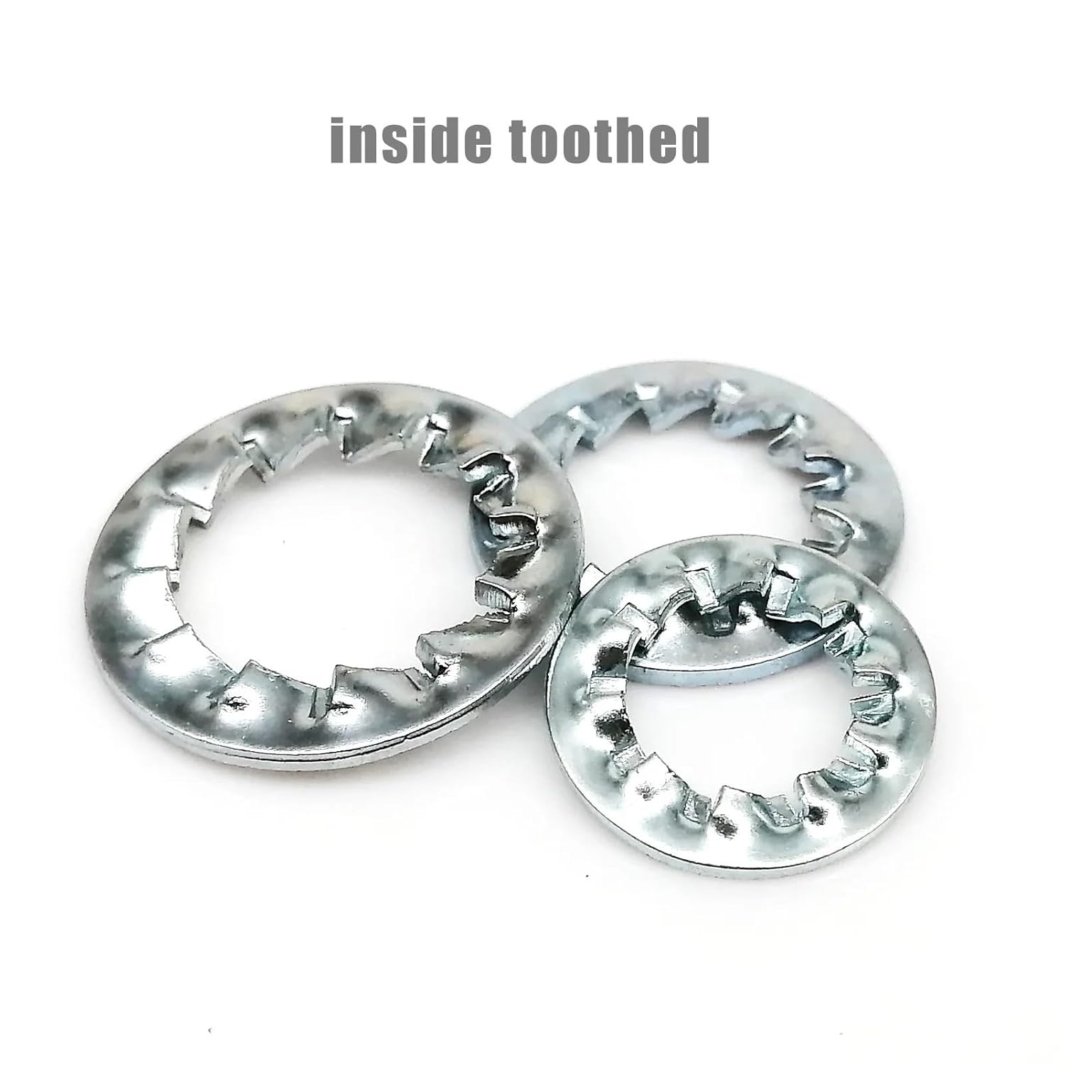 Star Washers 500pcs 65mn Manganese Steel Outside Toothed Inside Serrated Shakeproof Star Gasket Lock Washer(Inside Toothed,M8)