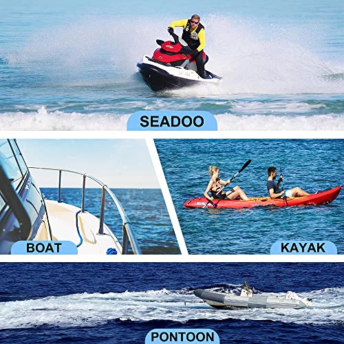 7Ft Bungee Boat Dock Line,Mooring Rope,Stretchable Docking String For Pontoon, Jet Ski, Seadoo, Waverunner, Kayak, Boat Accessories With Stainless Steel Clip,7Ft-10Ft,Yellow And Black,1 Pack #TOP5