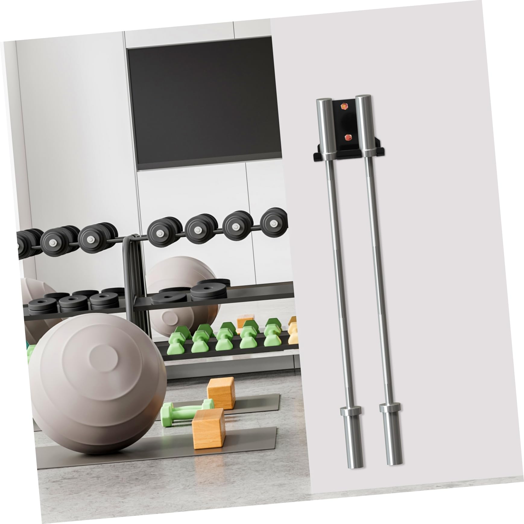 Supporto da Parete per Bilancieri e Manubri in Acciaio Nero con Viti, Robusto e Versatile per Palestra e Uso Domestico, Porta Attrezzature Fitness Sicuro e Pratico