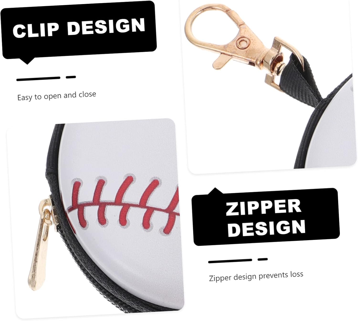 Didiseaon 2pcs Mini Purse Creative Cartoon Storage for Boys and Girls Baseball Pattern Zipper Wallet for Keys Earphones and Essentials