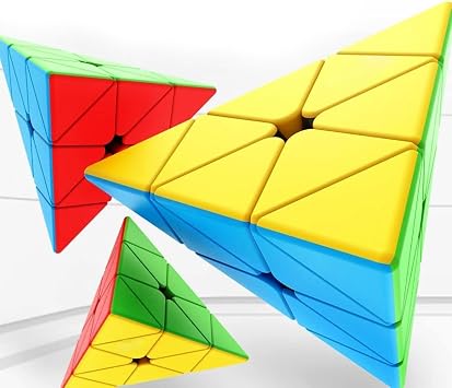 3X3 Pyramid Speed Cube Brain Teasers 3X3X3 Triangle Puzzle Magic Cube Brain Teaser Puzzle Toy Stickerless Cube Games Toys Vivid Color