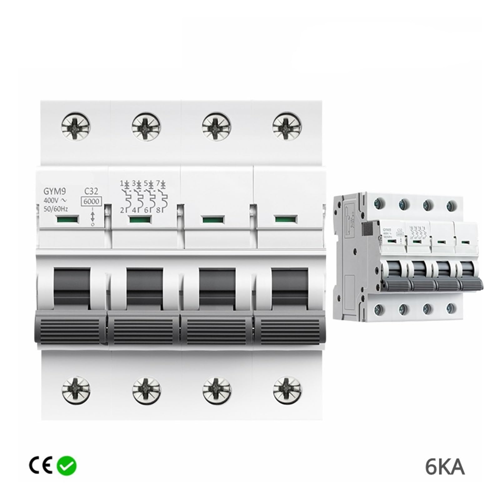 GYM9 4-biegunowy 6KA Breaking Capity 6A-63A (32A) mini wyłącznik automatyczny montowany na szynie