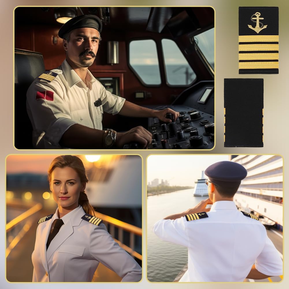 BENECREAT Sailor Epaulets Yacht Accessories 1 Pair Durable Polyester Shoulder Boards for Uniform Costume & Military Role Play