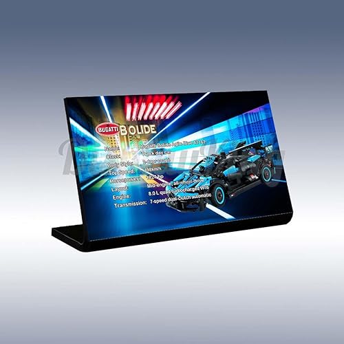 Placa de exhibición acrílica para Lego Bugatti Bolide Agile Blue 42162 (juego de Lego no incluido)