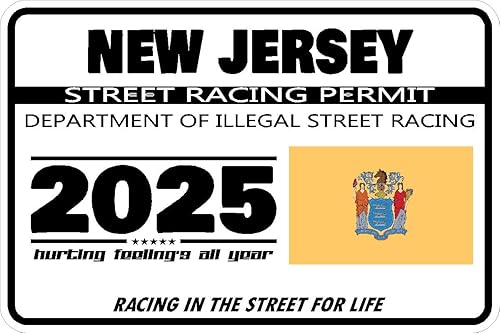 Miniatura 10 de 2024 Permiso ilegal de carreras callejeras de arrastrar carreras, auto, camión, ventana, humor divertido, novedad, color blanco y negro, calcomanía