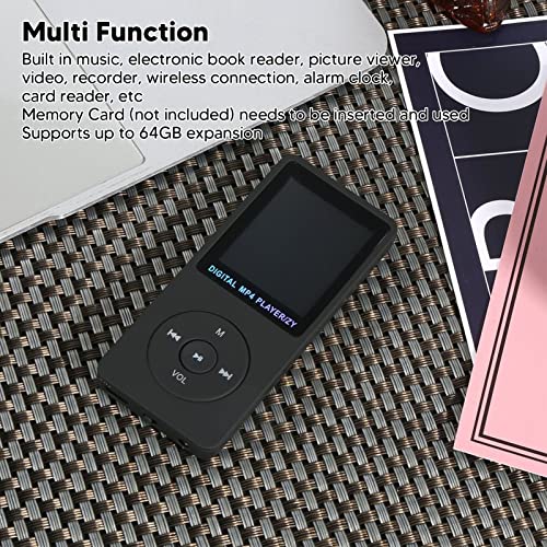 MP3 Player with Bluetooth 5.0, Bluetooth MP3 Player 1.8 Inch Color Display Built in Speaker Electronic Book Reader Recorder Pocket Music Player