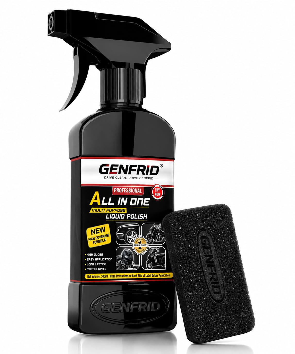 All in One Multipurpose Liquid Polish for Car, Motorbike, Scooter, Household, Office Care | High Gloss | Easy Application | For Interior & Exterior Surfaces - 300mL with Applicator Pad.-picture-30
