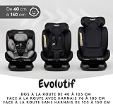 Nania Prato evol +, Siège auto enfant, I-Size, 40-150 cm, dos route jusqu'à 105cm, Evolutif naissance à 12 ans, Fixations ceinture de sécurité, Réglage de l'Appui-tête et de l'Inclinaison. - 5