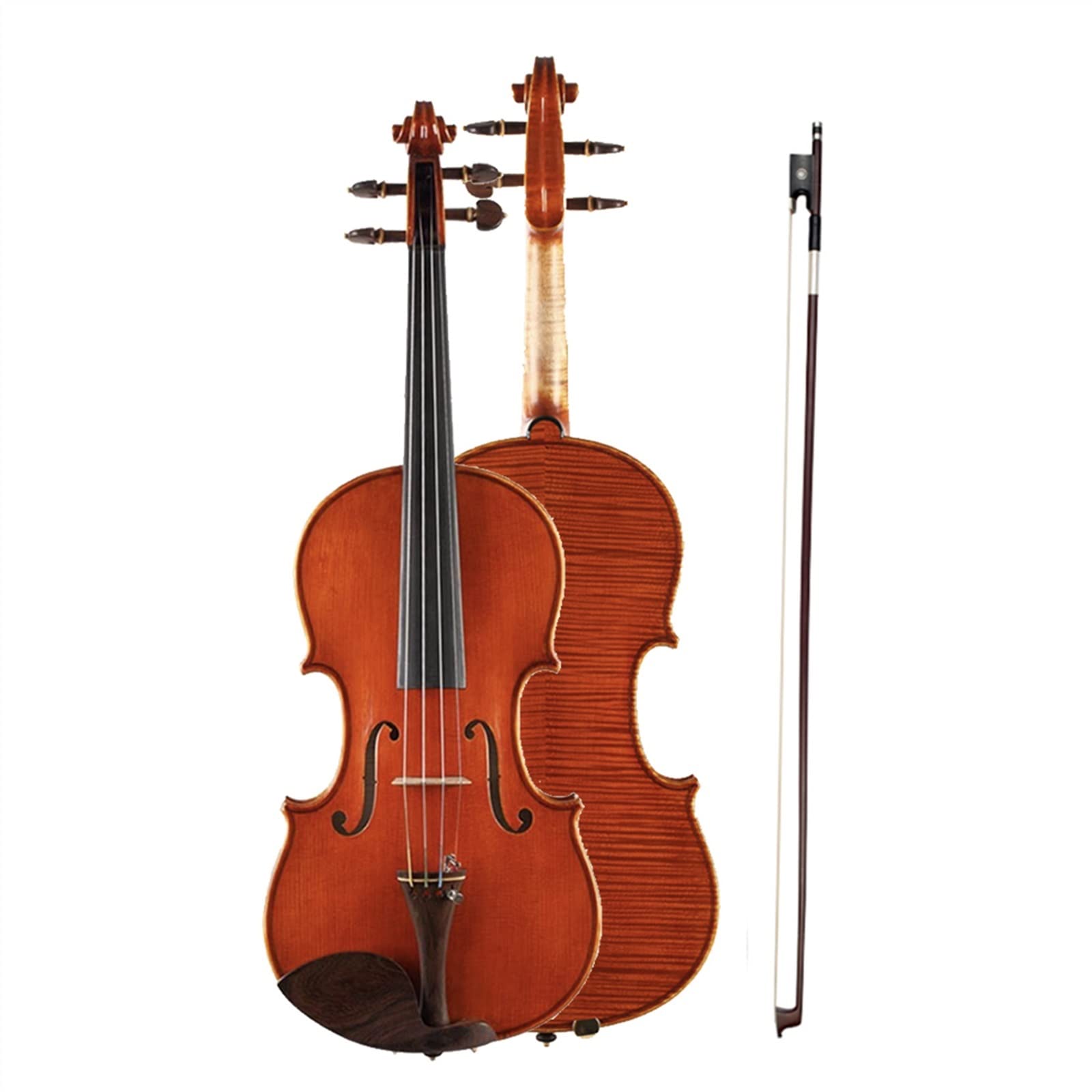 Violino Acustico 4/4 Intagliato A Mano in Legno Europeo A Due Pezzi in Acero Fiammato Violino con Custodia Violini per Studenti