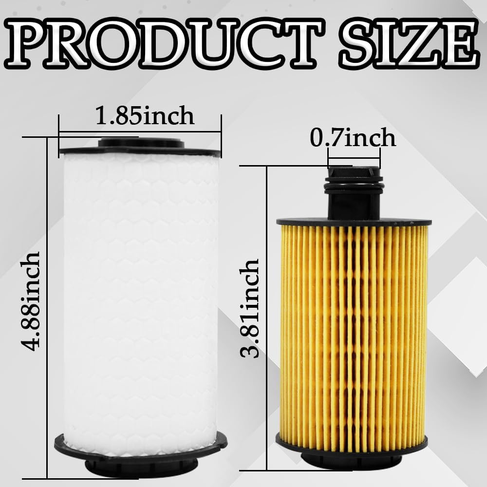 3SET 68229402AA Oil Filter and 68235275AA Fuel Filter Fits for Dodge Ram 1500 3.0L V6 EcoDiesel Engine 2014-2019 Replaces CS11997, 56086, 300245, WF10245, L5693F, 94206, 68492616AA, 68109834AA, P7517