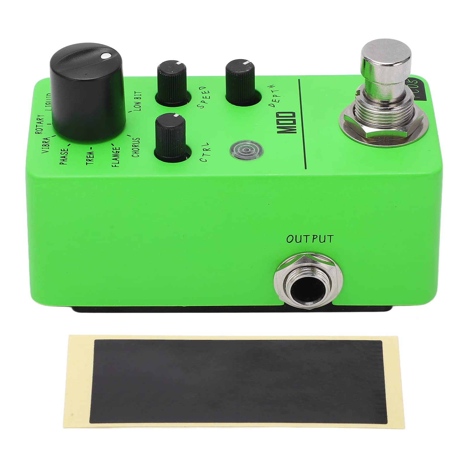 Pedal de Efecto de Guitarra eléctrica Mini Pedal de modulación Efectos clásicos Interfaz de Audio Mono de 1/4 pulg. Verde