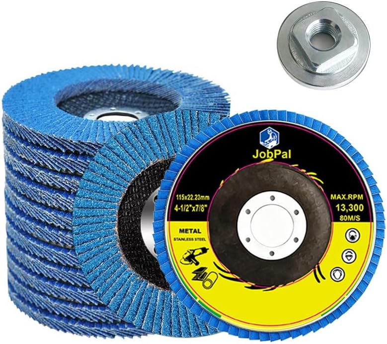 - Flap Discs 40 Grit, 4 1/2 x 7/8-Inch Flap Sanding Disc, Type 27 Zirconia Grinding Wheel for Stainless Steel, Sheet Metal one More nut (120 GRIT, 10PCS)