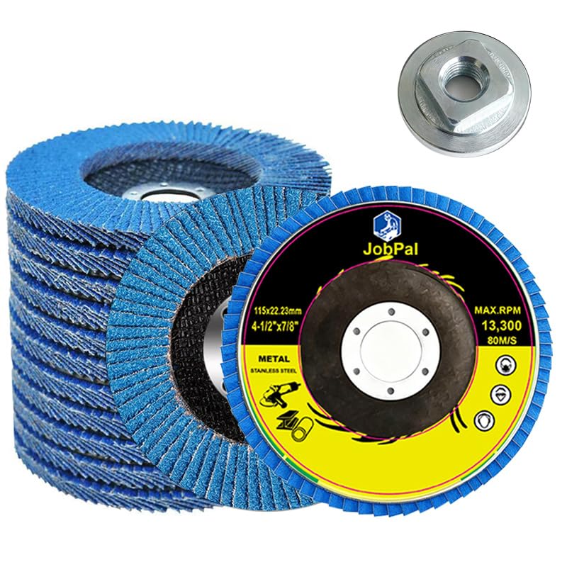 Flap Discs 40 Grit, 4 1/2 x 7/8-Inch Flap Sanding Disc, Type 27 Zirconia Grinding Wheel for Stainless Steel, Sheet Metal one More nut (60 GRIT, 20PCS)