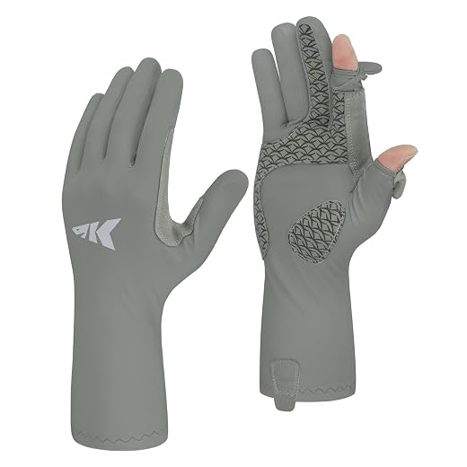 KastKing Sol Armis Pro UPF50+ Fishing Gloves -Quick-Dry,Full Finger UV Protection Gloves Sun Protection Gloves Men Women for Outdoor,Hunting