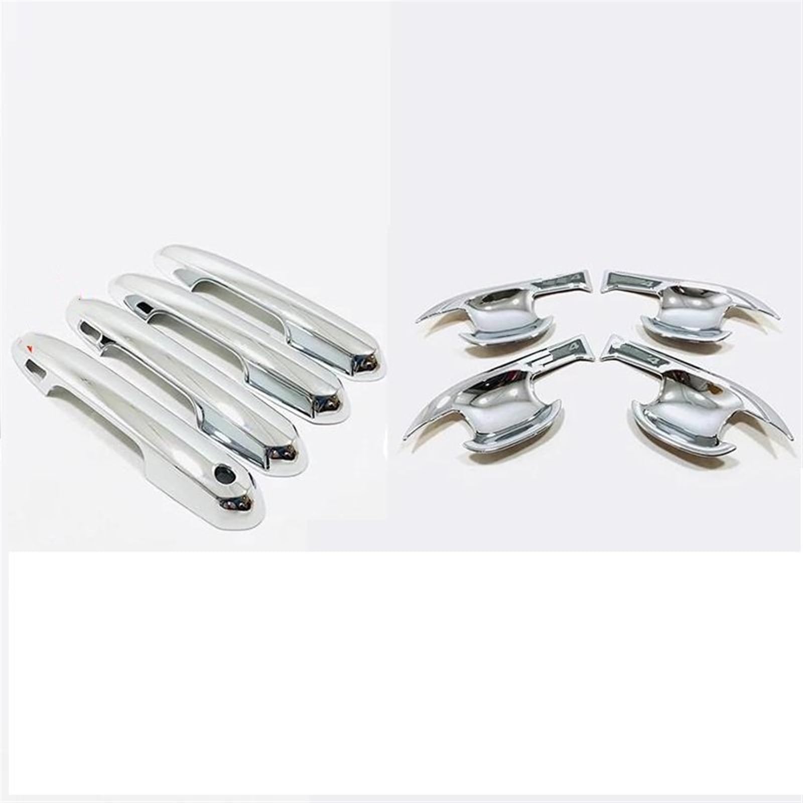 SLIMES ABS Carbon/Chrome Car Side Door Protector Handle Trim Cover Exterior Accessories for Toyota RAV4 XA50 2019-2022 Protection(Chrome 3)