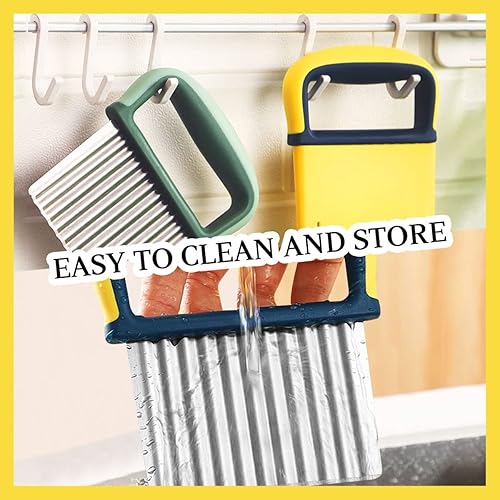 Miniatura 5 de YGDZ Cortador ondulado y arrugado, cuchillo ondulado de acero inoxidable, herramienta de corte arrugado para verduras, paquete de dos