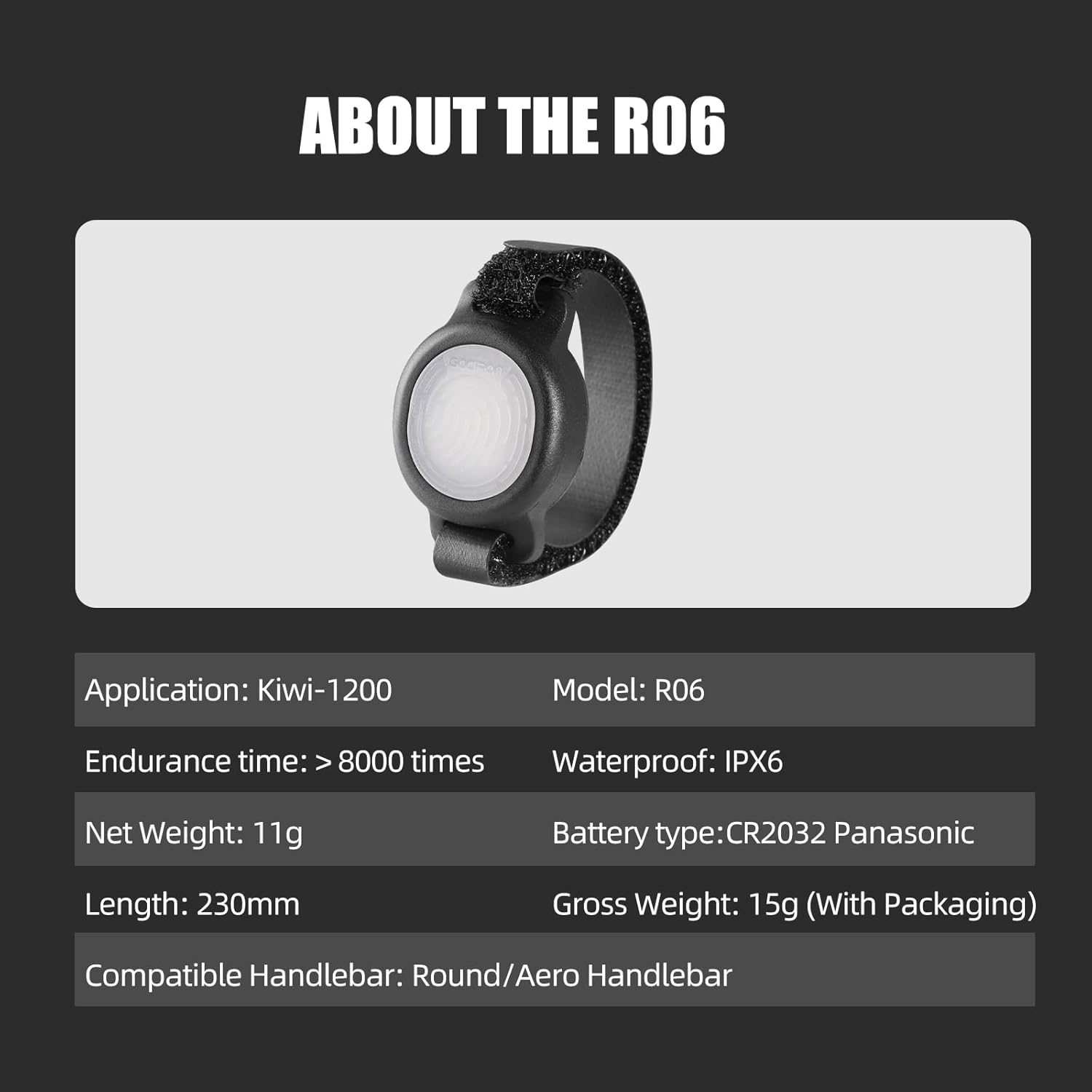 Gaciron R06 specifications table
