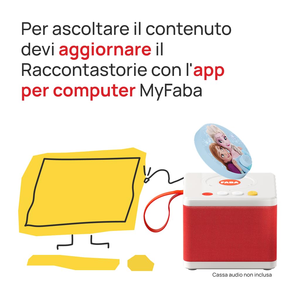 FABA Disco Sonoro Disney - Frozen Il regno di ghiaccio - Storie e fiabe sonore per bambini e bambine 5-10 anni - Ascoltabile con il Raccontastorie e FABA+, gioco educativo versione italiana