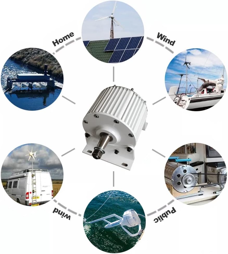 5000W Permanent Magnet Generator Gearless 3 Phase 5KW Alternator AC 96V For Wind Turbine Water Turbine Hydroelectric generator 333RPM