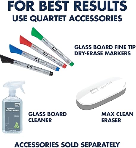 Vista 9 de Quartet GDP186B - Almohadilla de cristal para computadora de escritorio, 18 x 6 pulgadas, pizarra, superficie de borrado en seco, superficie negra
