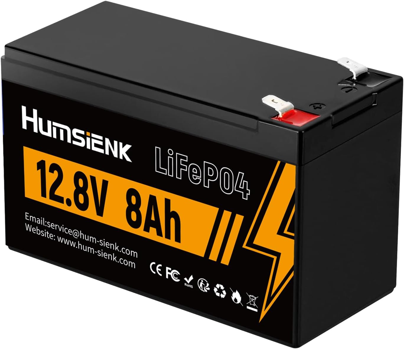 12V 8Ah LiFePO4 Battery Lithium Built In Smart BMS, Portable Size Lithium Battery 15000 Deep Cycles 10 Years Lifespan for Residential Energy Storage