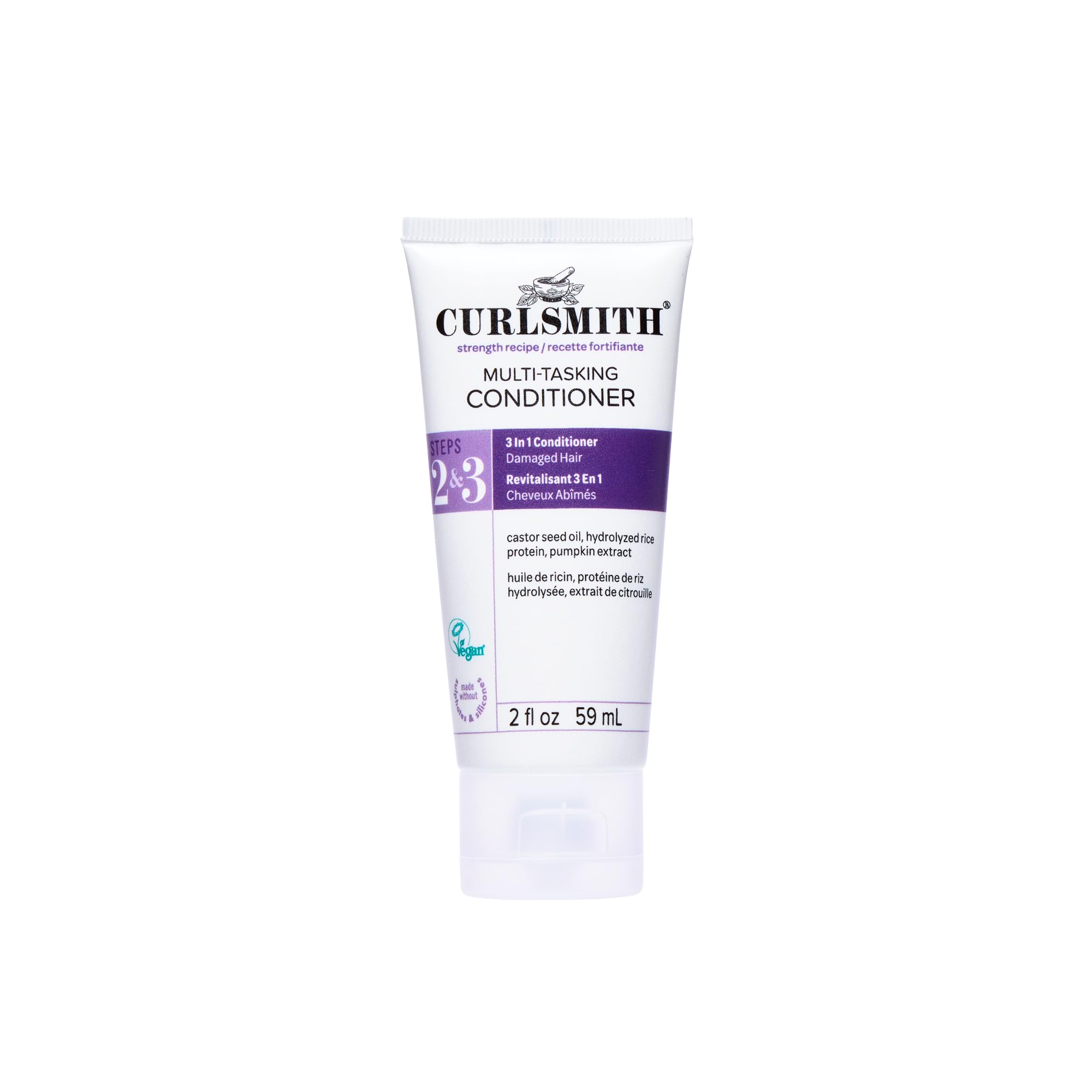 CURLSMITH Multi-Tasking Conditioner - 3-in-1, Use as a Protein-Rich Rinse-Out or Leave-In or Deep Conditioner, For All Curl Types, Vegan & Cruelty Free