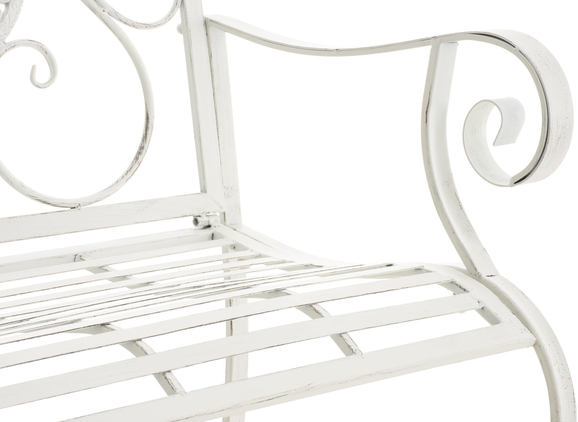 CLP Set di 2 sedie da Giardino Punjab in Stile Rustico I Sedia in Ferro Laccato I Sedia da Giardino Extra Robusta, Colore:Antico Bianco
