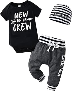 Tinykeke Baby,Clothing,Baby Boys 0-24m,Outfits & Clothing Sets Newborn Baby Boy Clothes Infant Short Sleeve Romper Tops + Hat +Pants 3pcs Summer Outfits Sets