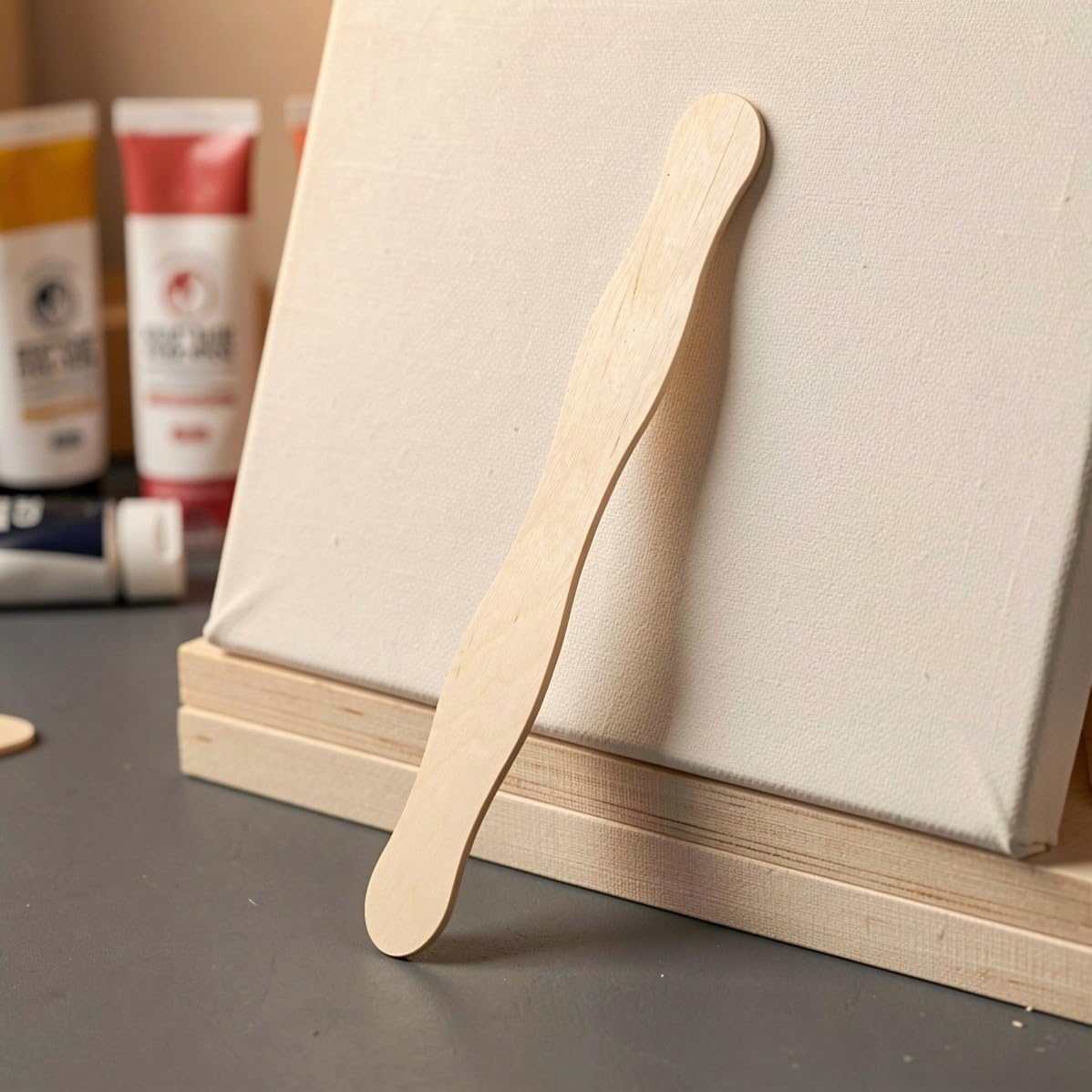 200 Pezzi Bastoncini di Legno Ondulati per Lavoretti, Spessi e | Legno Grezzo Khaki, Bordi Lisci senza Sbavature, Adatti a Studenti e Adulti, per Aula e Progetti DIY