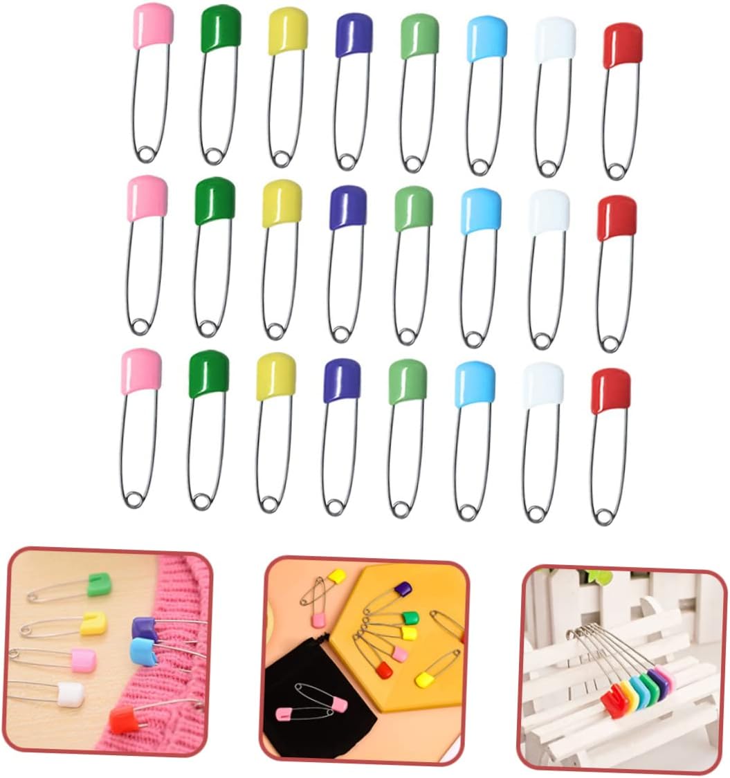 Lurrose 200pcs Plastic Safety for Cloth Diapers and Bibs Fasteners for Newborns Toddlers Essentials for Nappy Blankets and More