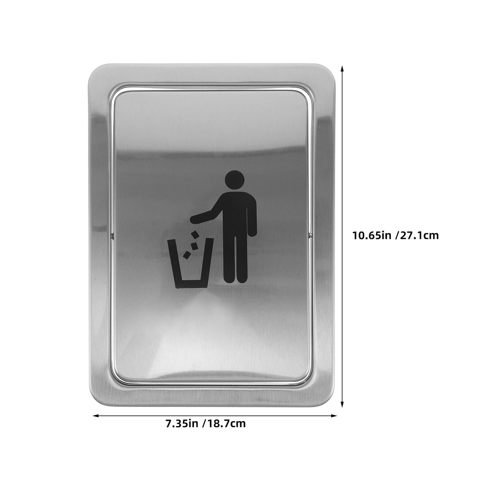 BETOOKY Coperchio Bidone Spazzatura Incassato in Acciaio Inox con Sportello Girevole e Logo Identificativo, Copertura per Rifiuti da Incasso su Piano di Lavoro, per Cucina e Bagno,