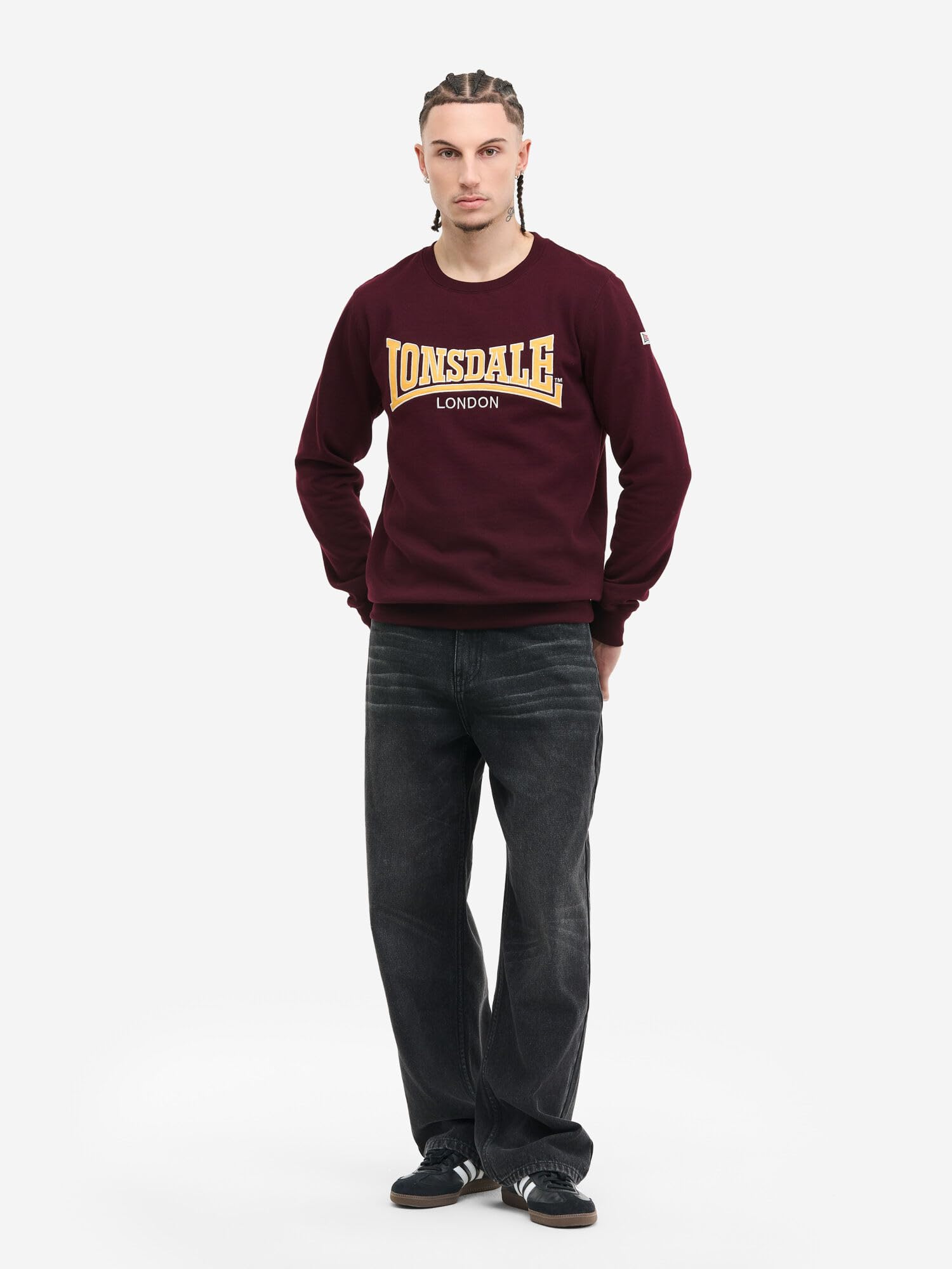 Lonsdale Herren Rundhals Sweatshirt schmale Passform Berger LP181