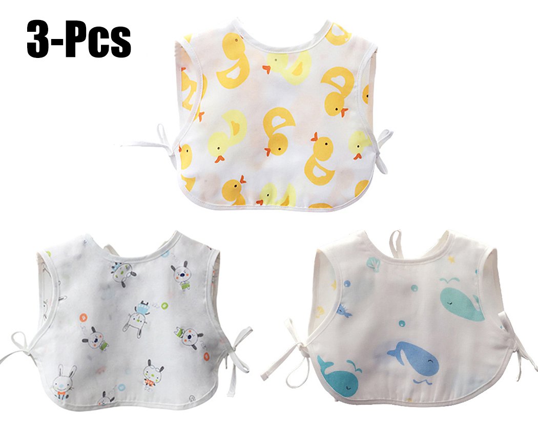 Buy Aniwon Baby Bibs, 3PCS Baby Snap Bibs Vest Type Cotton Drooler Bibs