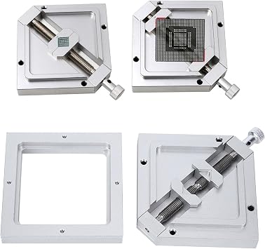 BGA Reballing Rework Station, BGA Reballing Station Diagonal Universal Stencil for Bga IC Reballing Use Solder Paste Aluminum Alloy Soldering Rework Kit for 9mm to 43mm BGA Chip