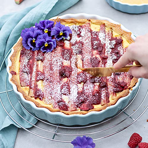 Foto von Mäser 931141 Kitchen Time Tarteform, Quicheform, Obstkuchenform, kratz- und schnittfest, runde Backform mit Wellenrand, Ø 27 cm, Blau