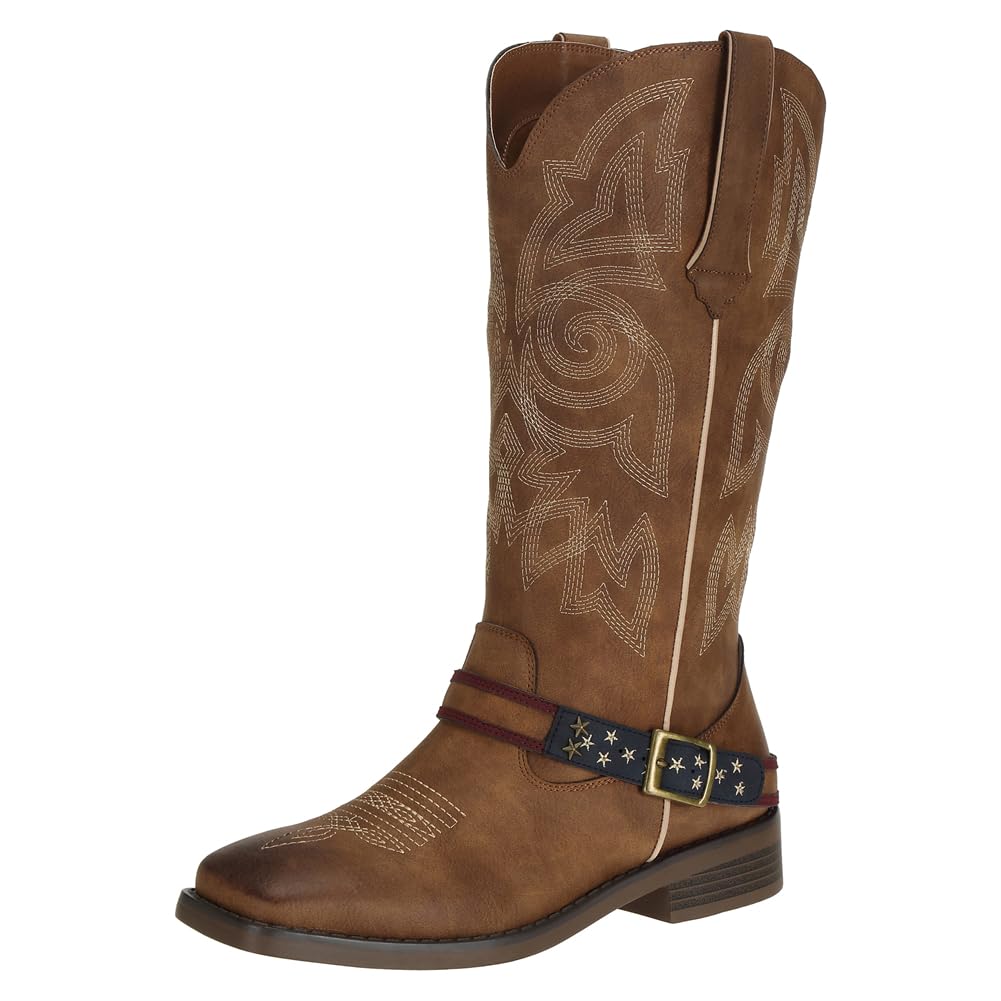 SheSole Womens Western Cowgirl Boots Ladies Fashion Country Cowboy Boots Mid Calf