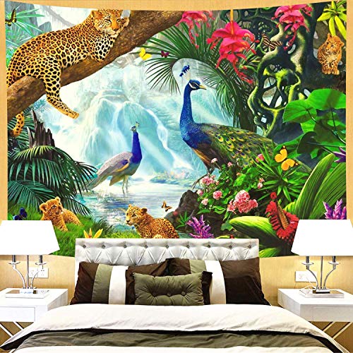 By Unbranded Tytyuu Llamazing Forest Tapestry Tropical Jungle Leopard Peacock Forest Animal Tapestry Tropical Rainforest Landscape Suitable For Hanging In The Bedroom Living Room 80''X60'' Gtzdty189 #TOP4