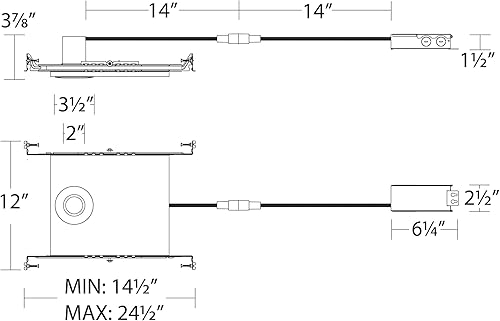 Miniatura 4 de WAC Lighting Ion - Luz LED empotrable redonda de 2 pulgadas con kit de marco de nueva construcción, 3000 K, blanco cálido, 9 W, 725 lúmenes,