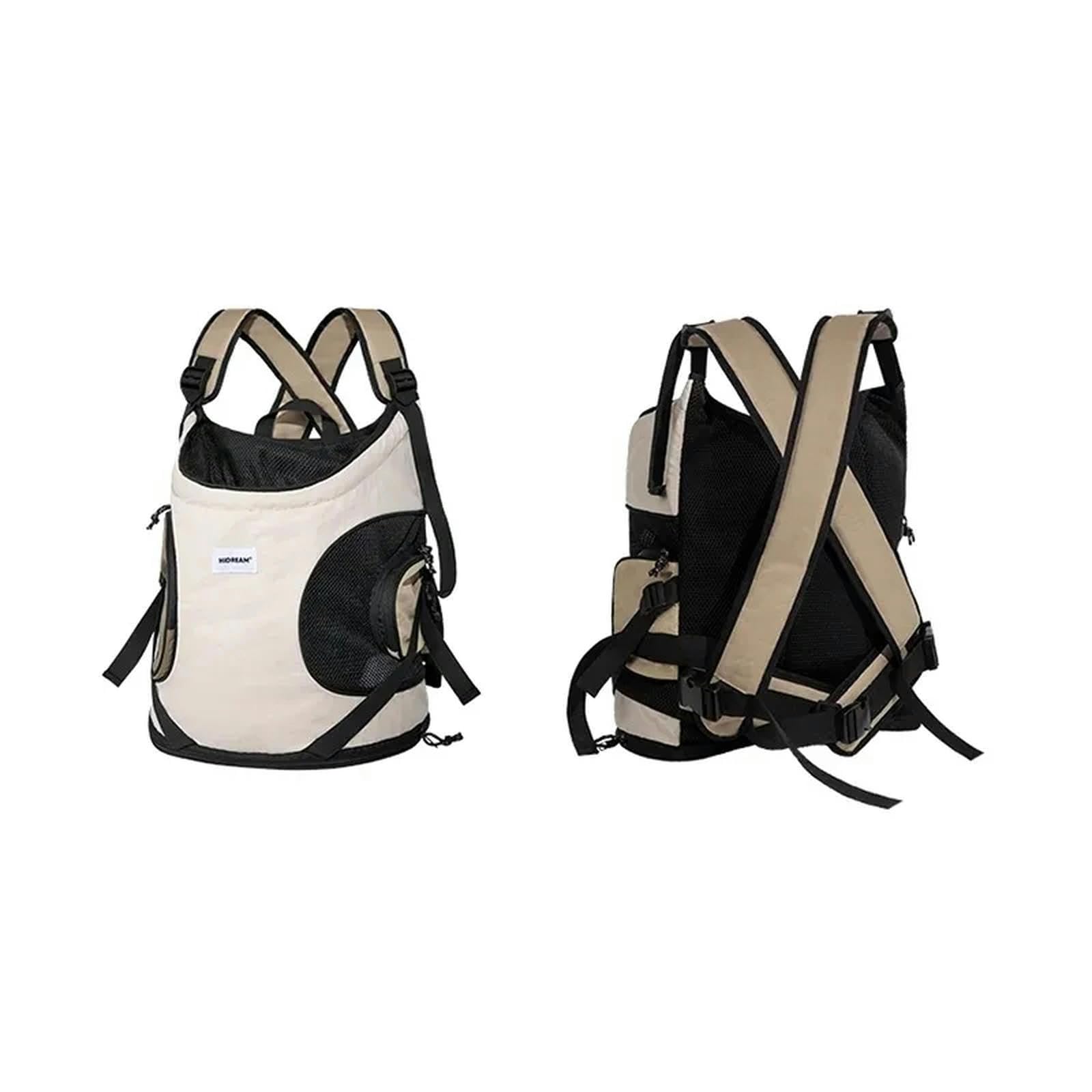 Zaino per Cani Cucciolo Gattino Percolare Roba Imbracatura per Carrello da Gatto da Gatto da Gatto da Gatto Traspirante con Spalla con Spalla Traspirante-Beige