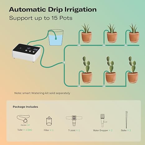 THIRDREALITY Plant Watering System Accessories for Smart Watering Kit,Upgraded to Black Tube