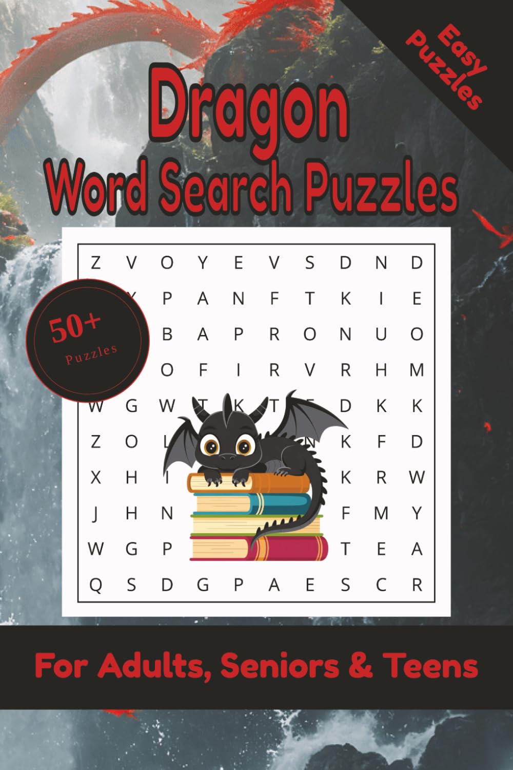 Dragon Word Search Puzzle: 50+ Puzzles Word Search Easy to Read about Dragon and More | 6x9 inches, 110 pages | Gift for Dragon, Mythical Creatures & Medieval Fantasy Lover