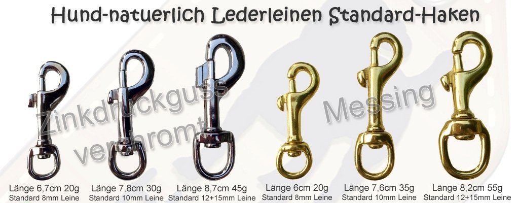 hund-natuerlich Fettleder Führleine schwarz geflochten Chrom 3m, Lederleine (3m x 15mm)
