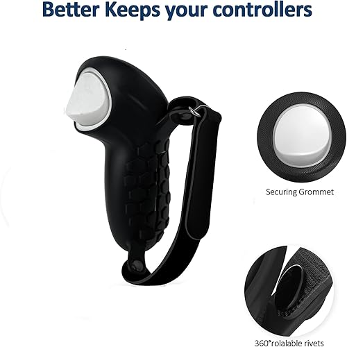 Miniatura 6 de Controller Grip Cover for Quest 3 Accessories Silicone Grips Strap Cover Protector with Knuckle Straps (Black)