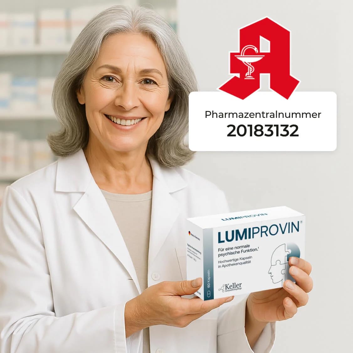 Lumiprovin – Kapseln 60 Stück – 3-Stufen-Formel mit Citicolin Magnesium,Safran & 5-HTP – mit Vitamin B1, B6, B12, Zink, Folsäure – 2 Kapseln täglich I Kann psychische Funktion unterstützen