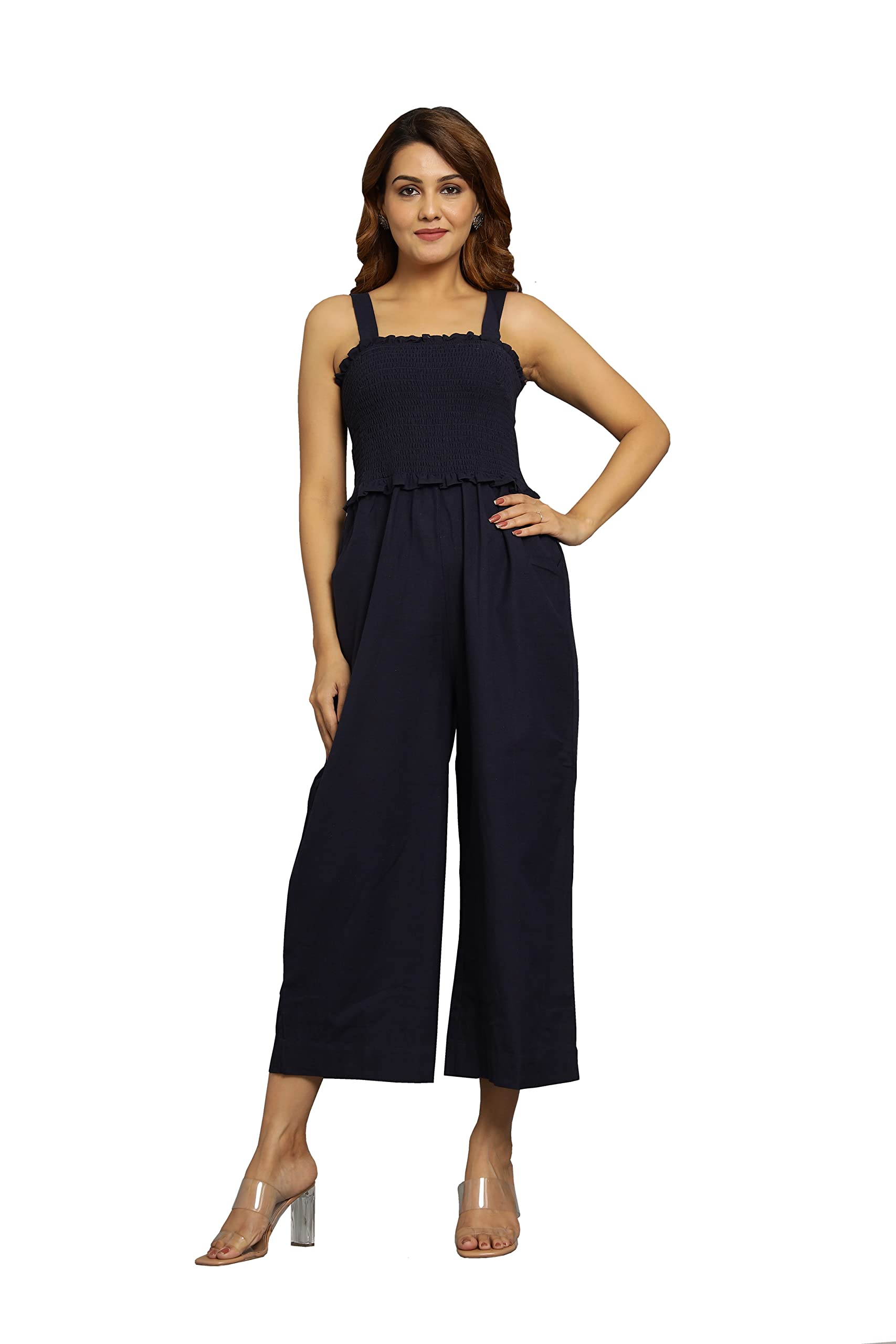 matargashti Women's Solid pleated Jumpsuit || Rayon Stylish Jump Suit For Women || Women's Jumper Maxi Jumpsuit Women's Solid Color rayon western Stylish Jump Suit For Women-picture-18